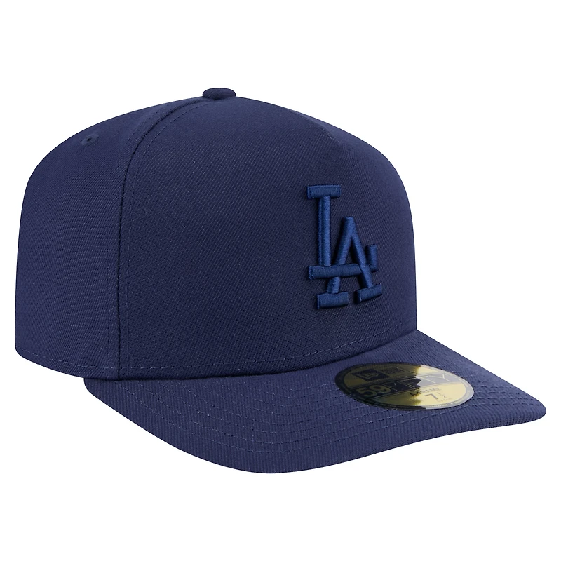 Men's New Era  Navy Los Angeles Dodgers Color Pack Tonal A-Frame 59FIFTY Fitted Hat