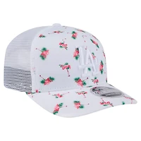 Men's New Era  White Los Angeles Dodgers Flamingo Mesh Back 9SEVENTY Stretch-Snap Hat