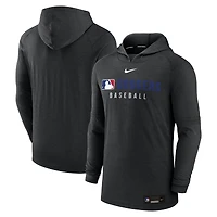Sweat à capuche Nike noir chiné pour homme Los Angeles Dodgers Authentic Collection Tri-Blend Dri-FIT