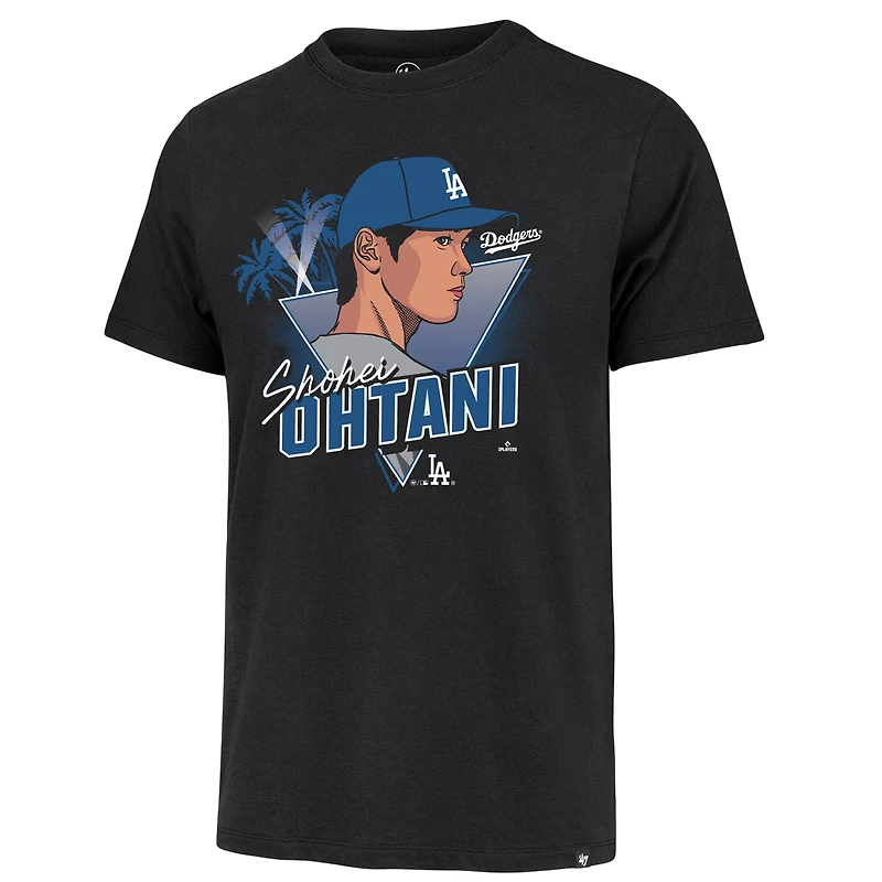 T-shirt noir pour homme avec le profil Shohei Ohtani des Dodgers de Los Angeles, caricature Franklin, grand et