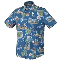 Men's Reyn Spooner  Royal Los Angeles Dodgers Scenic Tri-Blend Button-Down Shirt