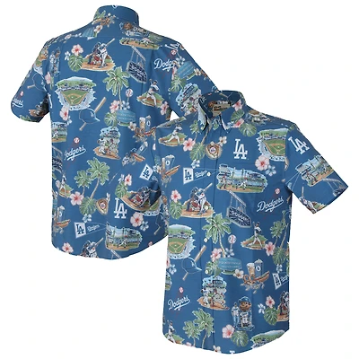 Men's Reyn Spooner  Royal Los Angeles Dodgers Scenic Tri-Blend Button-Down Shirt