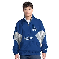 Men's Starter  Royal Los Angeles Dodgers Cooperstown Chief Half-Zip Pullover