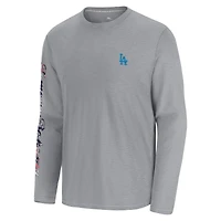Men's Tommy Bahama  Gray Los Angeles Dodgers Tropic Curveball Lux Long Sleeve T-Shirt