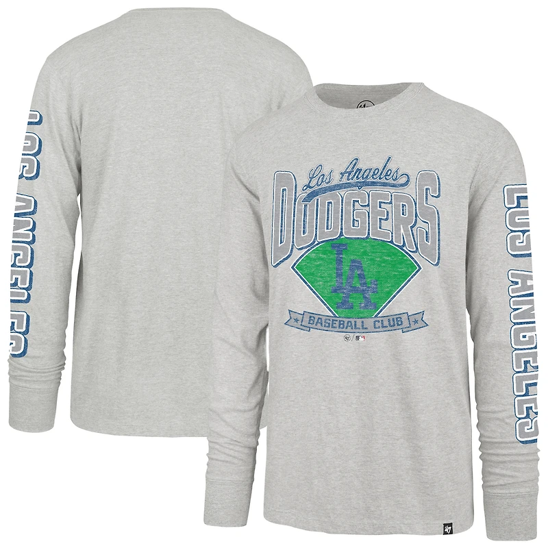 T-shirt à manches longues Fair Ball Franklin gris Los Angeles Dodgers '47 pour homme