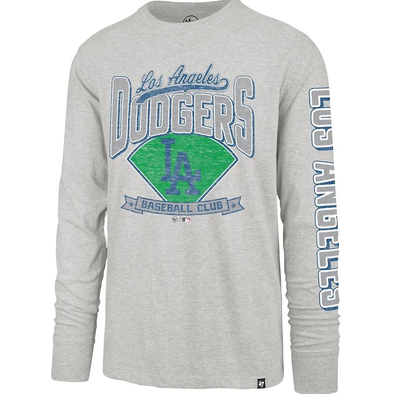 T-shirt à manches longues Fair Ball Franklin gris Los Angeles Dodgers '47 pour homme