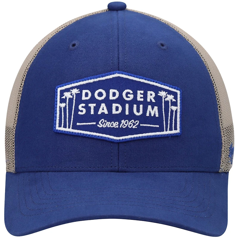 Men's '47 Royal/Natural Los Angeles Dodgers Dodger Stadium Local Haven Trucker Snapback Hat