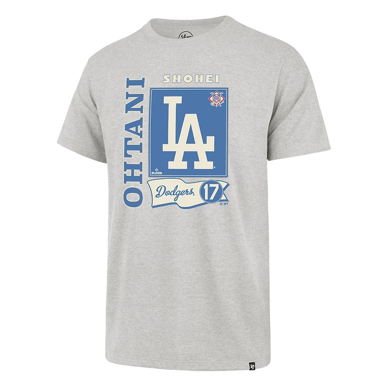 Men's '47 Shohei Ohtani Gray Los Angeles Dodgers Franklin T-Shirt