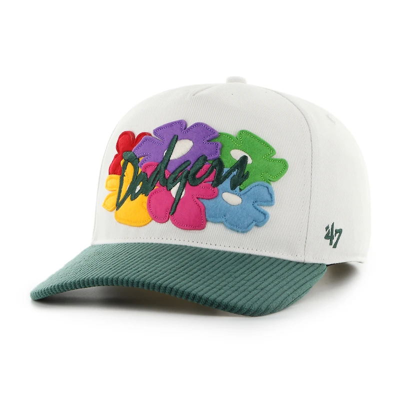 Casquette ajustable Los Angeles Dodgers Flora Gallery Hitch blanche et verte n° 47 pour homme