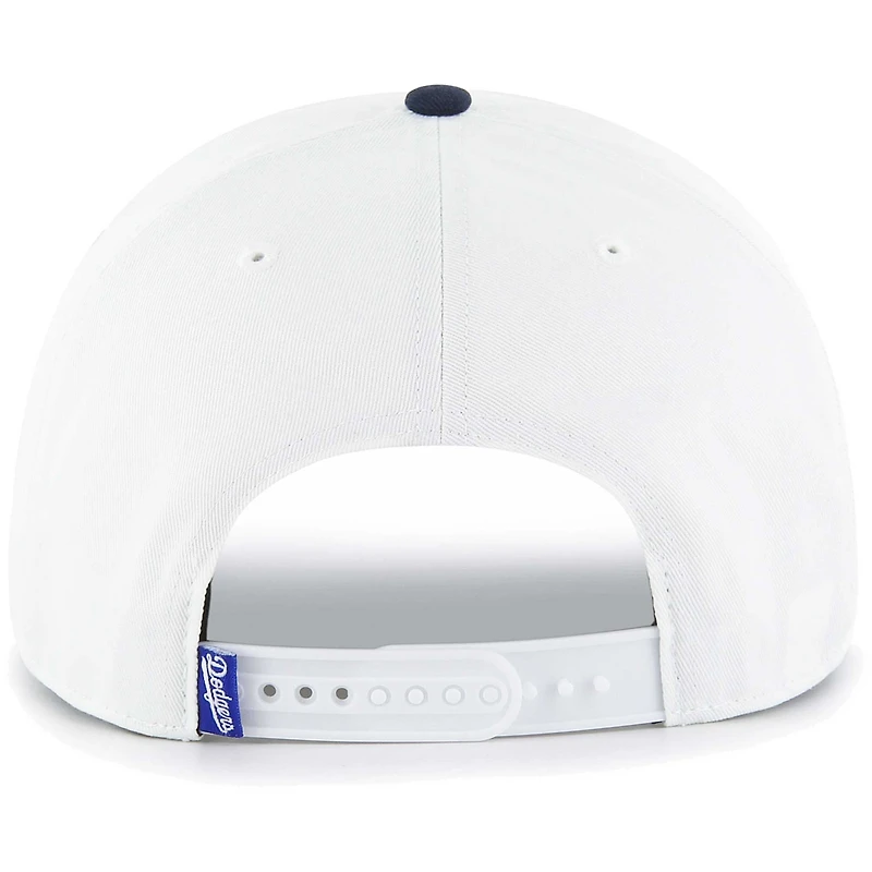 Casquette Snapback '47 White Los Angeles Dodgers Flag Script Hitch Snapback pour homme