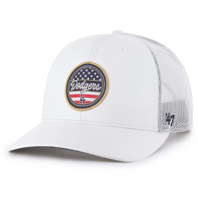Men's '47 White Los Angeles Dodgers Homage Adjustable Trucker Hat