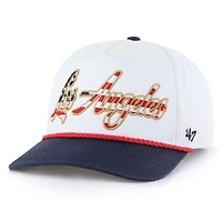 Casquette ajustable blanche patriotique à revers des Dodgers de Los Angeles de 1947 pour homme