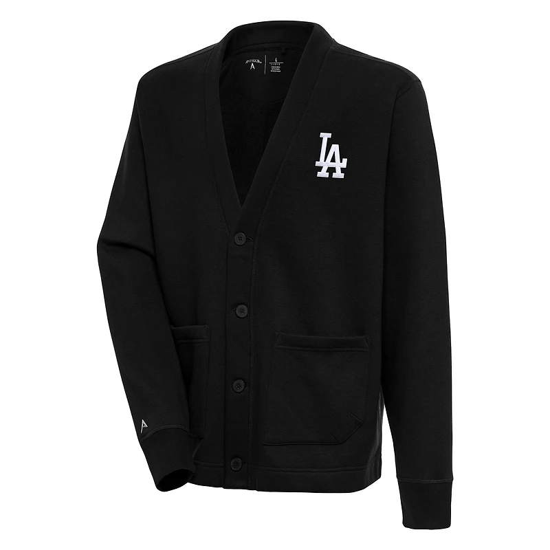 Gilet boutonné noir Antigua pour homme, Los Angeles Dodgers