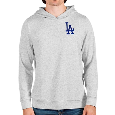 Men's Antigua Heathered Gray Los Angeles Dodgers Absolute Pullover Hoodie