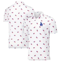 Polo Americana Antigua blanc Los Angeles Dodgers pour hommes