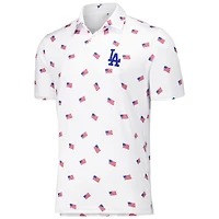 Men's Antigua White Los Angeles Dodgers  Americana Polo