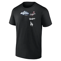 T-shirt noir pour homme avec logo graffiti des Dodgers de Los Angeles