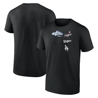 Men's  Black Los Angeles Dodgers Graffiti Logo T-Shirt