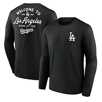 T-shirt à manches longues noir pour homme des Dodgers de Los Angeles