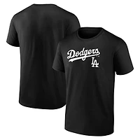 Men's  Black Los Angeles Dodgers Team Lockup T-Shirt