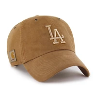 Casquette ajustable Carhartt x '47 marron Los Angeles Dodgers Dyed Clean Up pour homme