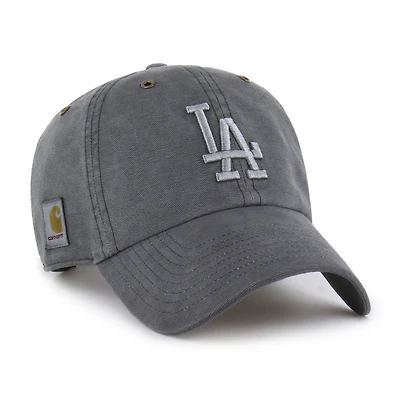 Men's Carhartt x '47 Charcoal Los Angeles Dodgers Dyed Clean Up Adjustable Hat