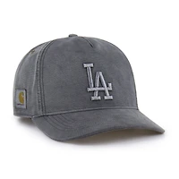 Men's Carhartt x '47 Charcoal Los Angeles Dodgers Dyed Hitch Adjustable Hat
