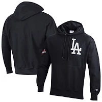 Men's Champion  Black Los Angeles Dodgers Reverse Weave Chenille Hoodie