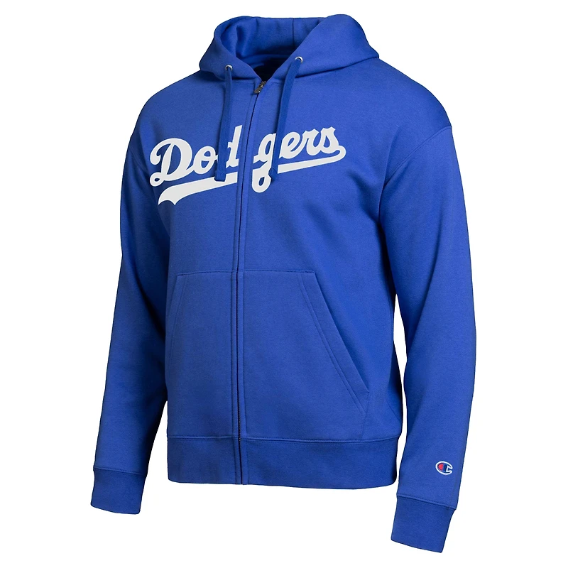 Sweat à capuche zippé pour homme Champion Los Angeles Dodgers Royal All-Star Wordmark