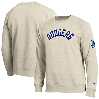 Sweat-shirt raglan en feutre doux Champion couleur avoine pour homme, Los Angeles Dodgers All-Star