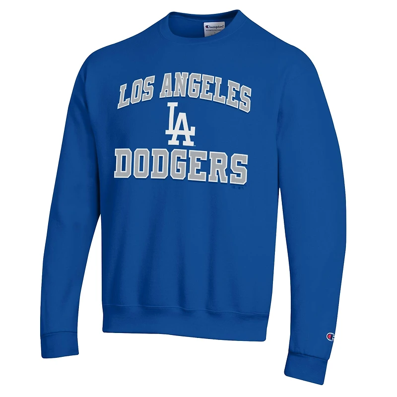 Men's Champion Royal Los Angeles Dodgers Heart & Soul Powerblend Sweatshirt