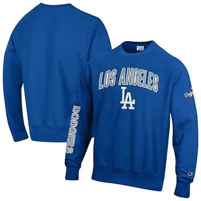 Men's Champion  Royal Los Angeles Dodgers Reverse Weave Chenille Sweatshirt