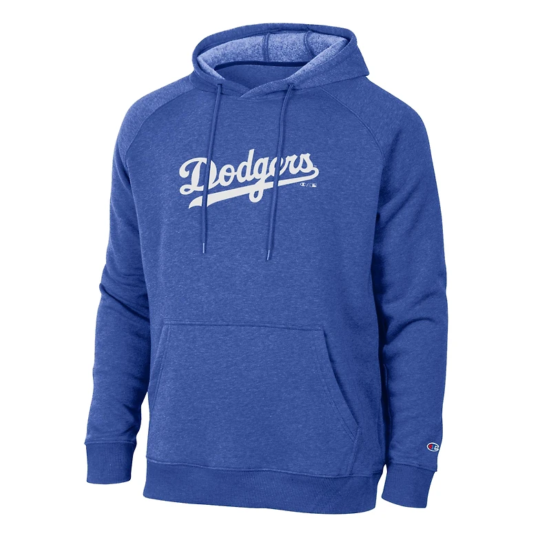 Men's Champion Royal Los Angeles Dodgers Triumph Tri-Blend Raglan Hoodie