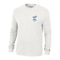 Men's Champion White Los Angeles Dodgers Cooperstown Winning Tradition Tri-Blend Long Sleeve T-Shirt