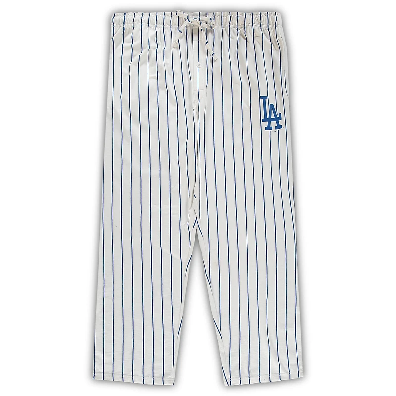 Men's Concepts Sport White/Royal Los Angeles Dodgers Big & Tall Pinstripe Sleep Set