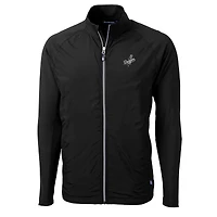 Veste hybride en tricot recyclé Adapt Eco Knit pour homme, noire, coupe-vent et buck, Los Angeles Dodgers, grande taille, fermeture éclair intégrale