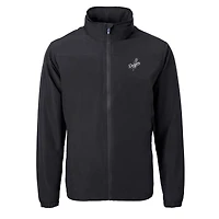 Veste zippée intégrale en tricot recyclé Cutter & Buck pour homme, couleur noire, Los Angeles Dodgers, taille grande et