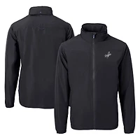 Veste zippée intégrale en tricot recyclé Cutter & Buck pour homme, couleur noire, Los Angeles Dodgers, taille grande et