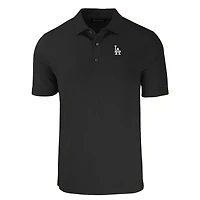 Men's Cutter & Buck Black Los Angeles Dodgers Big Tall Forge Eco Stretch Recycled Polo
