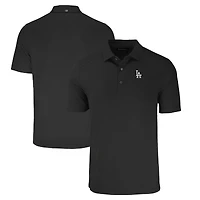 Men's Cutter & Buck Black Los Angeles Dodgers Big Tall Forge Eco Stretch Recycled Polo