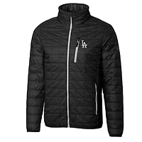 Doudoune zippée Rainier pour homme, noire, de la collection Cutter & Buck des Los Angeles Dodgers, grande taille