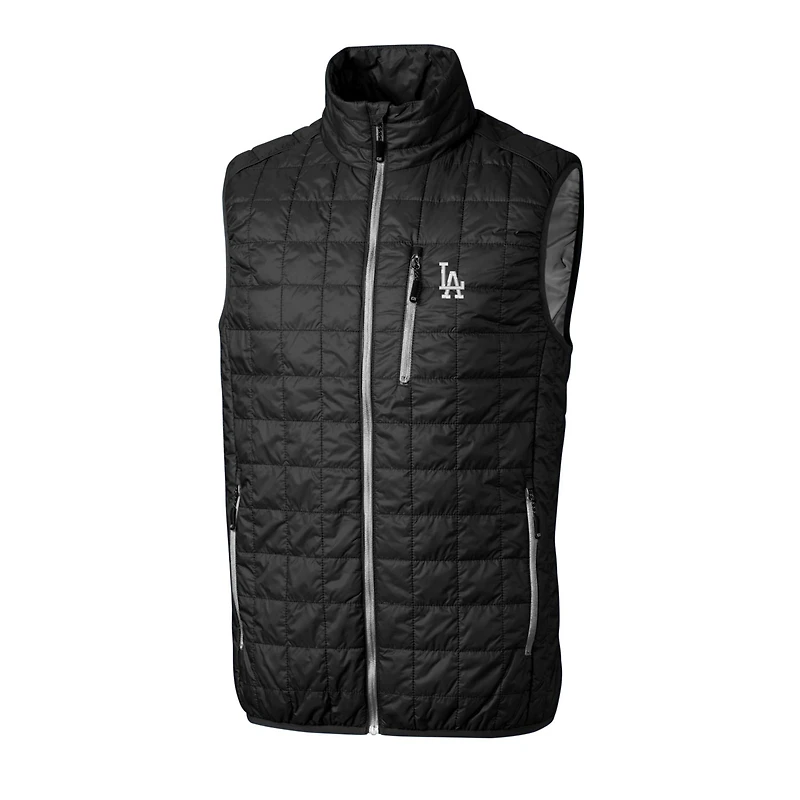 Gilet matelassé entièrement zippé Rainier pour homme, noir, des Los Angeles Dodgers, de grande taille