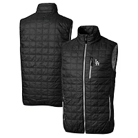 Doudoune zippée intégrale Cutter & Buck noire Los Angeles Dodgers Grandes Tailles Rainier pour homme
