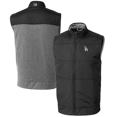 Gilet coupe-vent matelassé hybride Stealth noir pour homme, et zippé des Los Angeles Dodgers, de grande taille