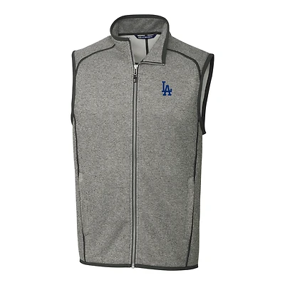Gilet zippé intégral pour homme, gris Cutter & Buck, Los Angeles Dodgers, taille grande et