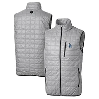 Gilet doudoune zippé Rainier pour homme, gris, de la collection Cutter & Buck des Los Angeles Dodgers, grande taille