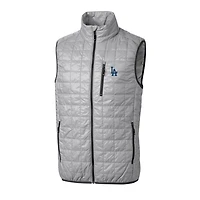 Gilet doudoune zippé Rainier pour homme, gris, de la collection Cutter & Buck des Los Angeles Dodgers, grande taille