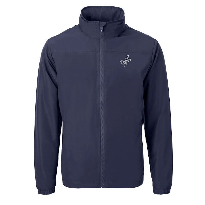 Veste zippée intégrale en tricot recyclé Cutter & Buck bleu marine des Los Angeles Dodgers pour homme, grande taille