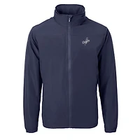 Veste zippée intégrale en tricot recyclé Cutter & Buck bleu marine des Los Angeles Dodgers pour homme, grande taille