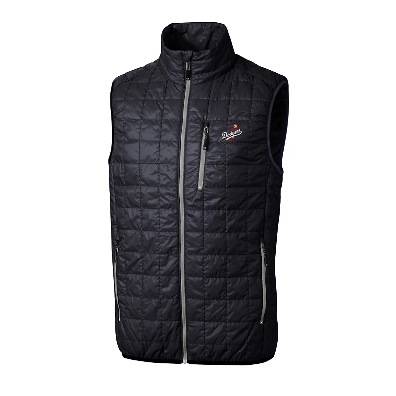 Gilet matelassé isolant entièrement zippé Rainier PrimaLoft® Eco pour homme, bleu marine, des Los Angeles Dodgers, de grande taille
